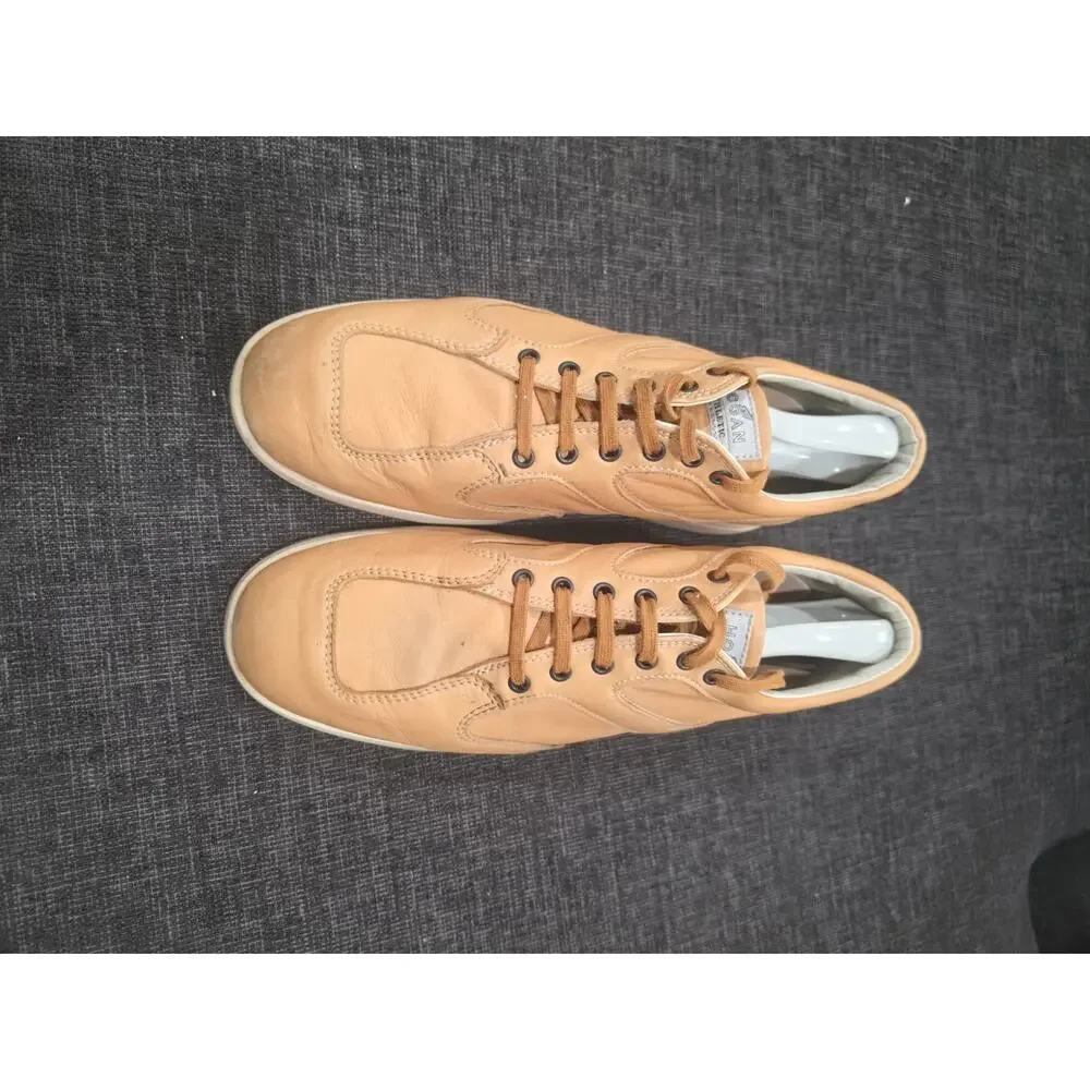 Hogan Interactive Tan Leather Sneakers Men's UK 10 US 11 Low Top Made in Italy